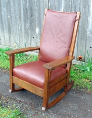 High Back L & JG Stickley rocker, Handcraft period